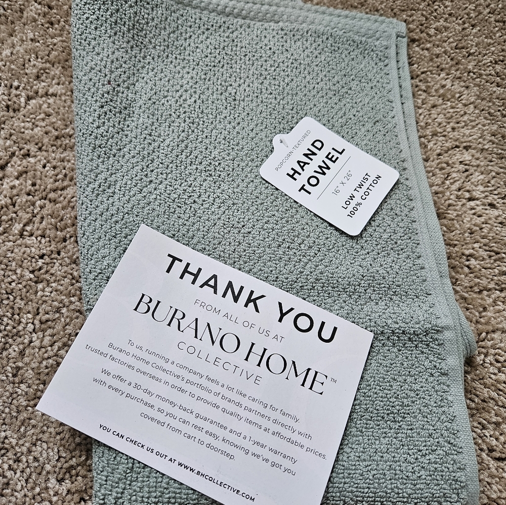 Linery & Co. Cotton Popcorn Texture Hand Towel - Hand Towel - Eucalyptus